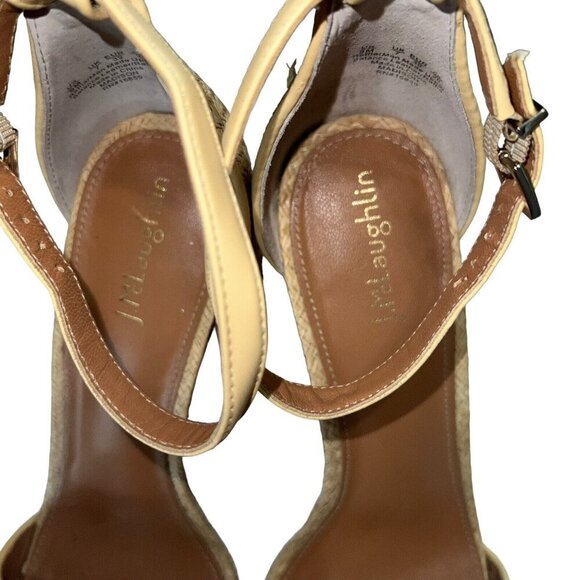 J. McLaughlin MADISON Raffia Heels Women’s Size 9 Tan Beige Open Toe Ankle Strap - Picture 6 of 9